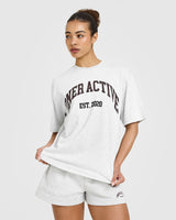 Oner Graphic Washed T-Shirt | Light Grey Marl