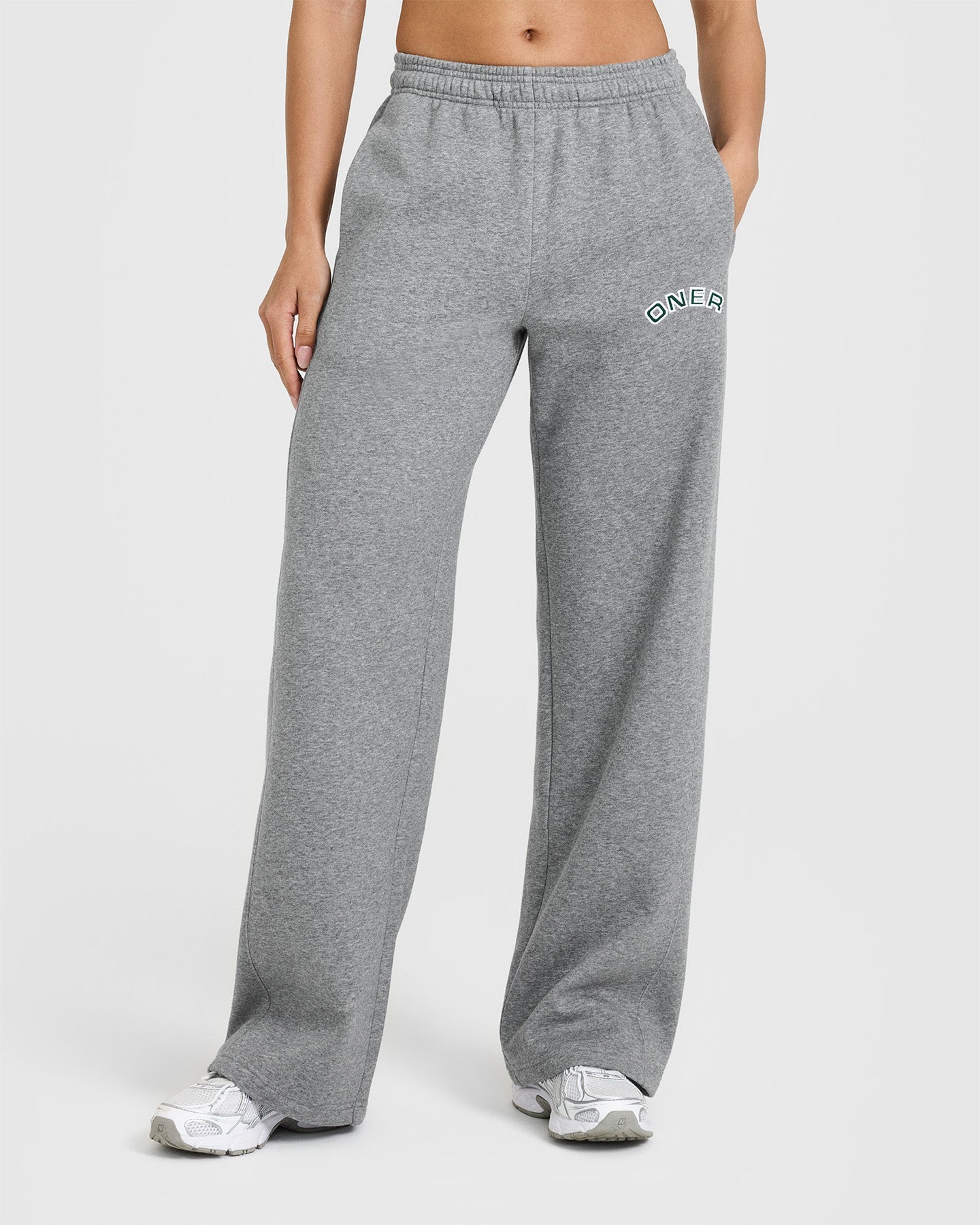 Foundations Straight Leg Joggers with Graphic | Charcoal Marl