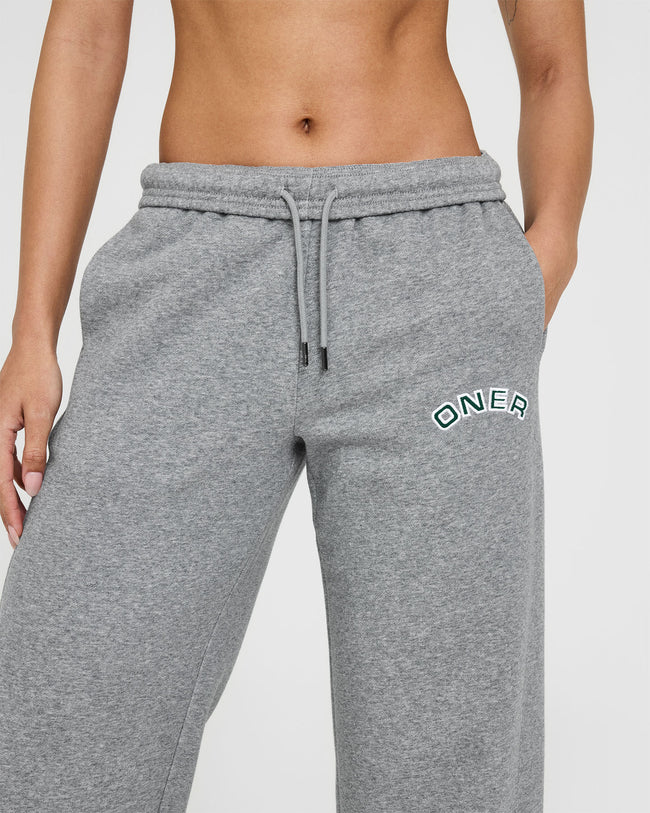 Foundations Straight Leg Joggers with Graphic | Charcoal Marl