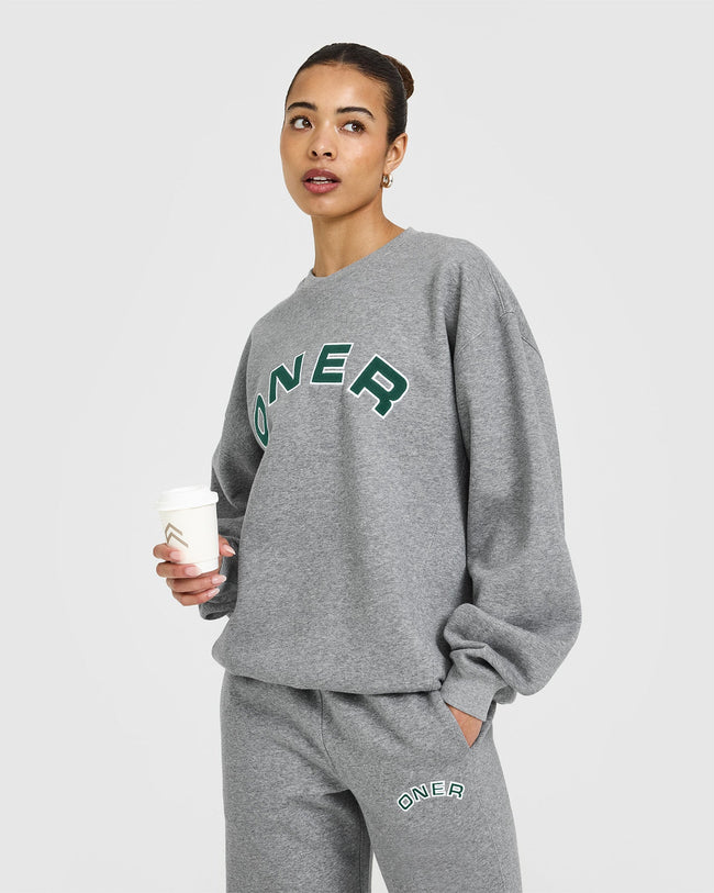 Foundations Straight Leg Joggers with Graphic | Charcoal Marl