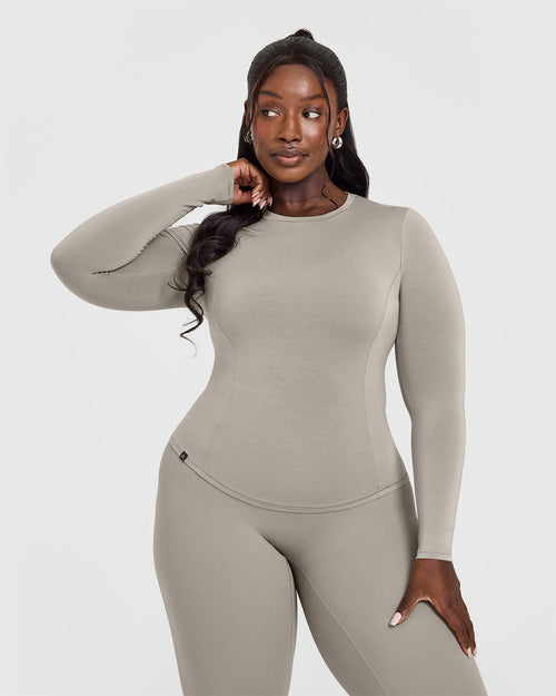 Oner Modal Mellow™ Soft Long Sleeve Top | Warm Sand