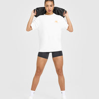 Classic Oversized Lightweight T-Shirt with Printed Graphic | White