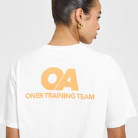 Classic Oversized Lightweight T-Shirt with Printed Graphic | White