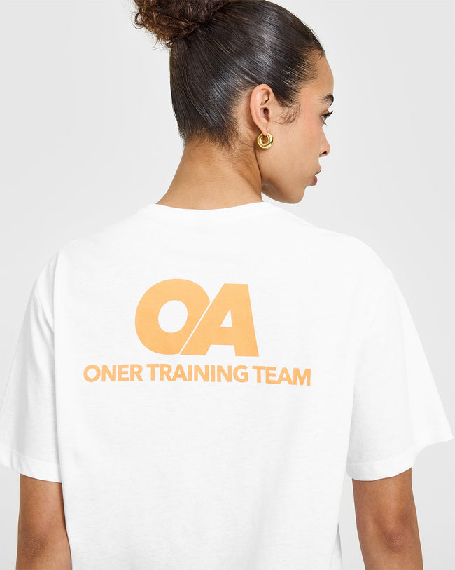 Classic Oversized Lightweight T-Shirt with Printed Graphic | White