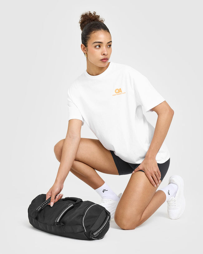 Classic Oversized Lightweight T-Shirt with Printed Graphic | White