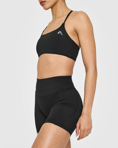 Unified High Waisted Pocket Shorts 6" | Black