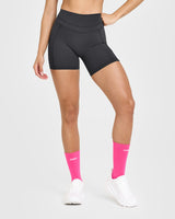 Unified High Waisted Pocket Shorts 6" | Coal