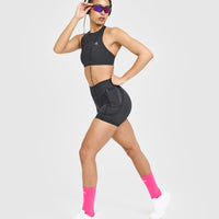 UnifiedMove High Waisted Pocket Shorts 6" | Coal