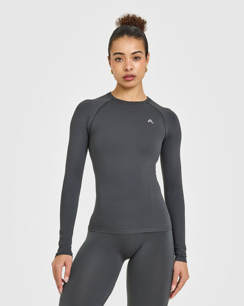 Oner Modal Go To Seamless Fitted Long Sleeve Top | Coal
