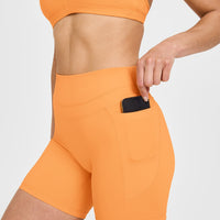 Unified High Waisted Pocket Shorts 6" | Powdered Orange