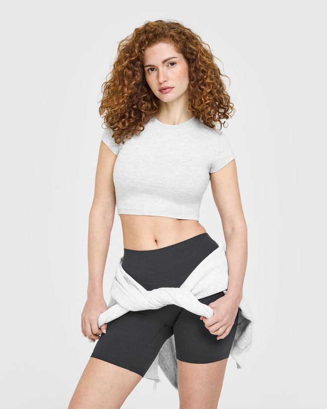 Cotton Icon Baby T-Shirt | Light Grey Marl