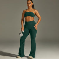 SoftMotion™ Flared Bottoms with White Logo | Dark Racing Green