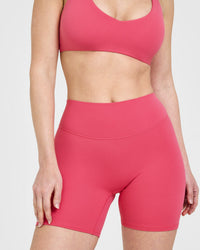 SoftMotion™ Shorts 6" with White Logo | Dark Velvet Pink
