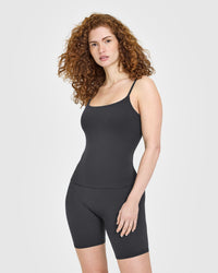 SoftMotion™ Strappy Vest with Built in Bra Shelf | Coal