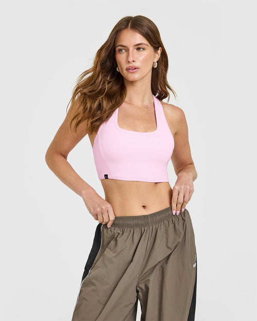 Oner Modal Mellow™ Rib Square Neck Bra | Chalk Pink