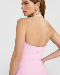 SoftMotion™ Halter Neck Mid Vest with Built in Bra Shelf | Chalk Pink