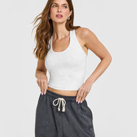 Cotton Fitted Mid Vest | Light Grey Marl