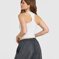 Cotton Fitted Mid Vest | Light Grey Marl