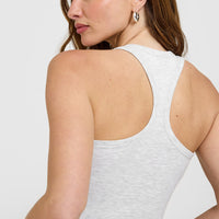 Cotton Fitted Vest | Light Grey Marl