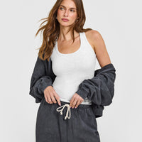 Cotton Fitted Vest | Light Grey Marl