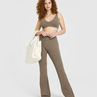 SoftMotion™ Flared Bottoms with White Logo | Moss Brown