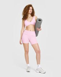 SoftMotion™ Fold Over Shorts 6" | Chalk Pink