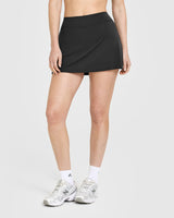 SoftMotion™ Skort with White Logo | Soft Black