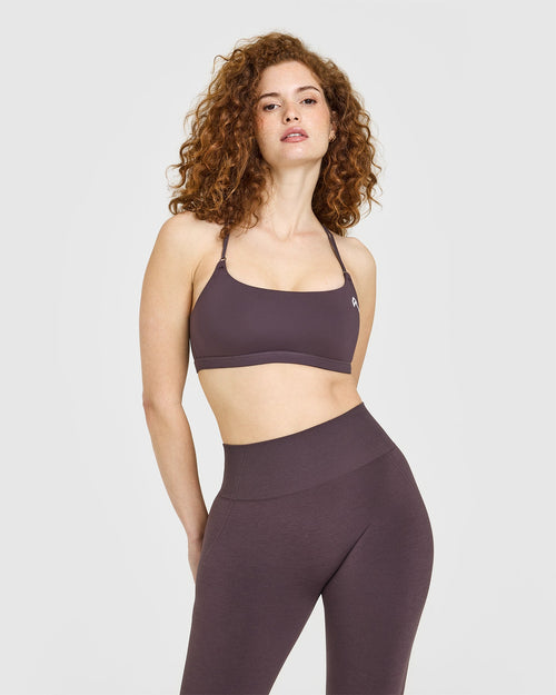 Oner Modal Everyday Cross Over Bralette | Dark Umber Brown