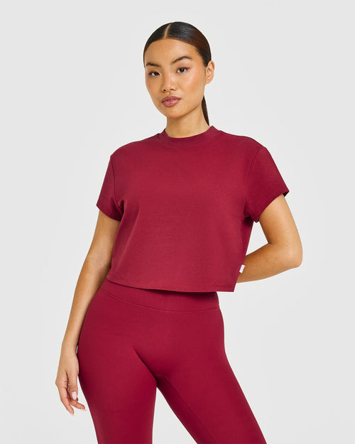 Oner Modal Cotton Relaxed T-Shirt | Crimson Red