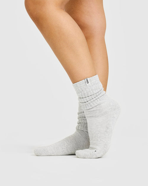 Slouchy Socks 3 Pack | Black/White/Grey Marl