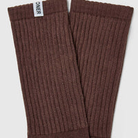 Stripe Slouchy Socks 3 Pack | Ruby Red/ Espresso Brown