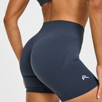EnhanceLift™ Seamless Shorts with White Logo | True Blue