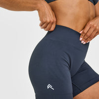 EnhanceLift™ Seamless Shorts with White Logo | True Blue