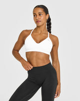 EnhanceLift™ Seamless Strappy Sports Bra | White