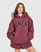Foundations Oversized Oner 25 Hoodie | Burnt Maroon