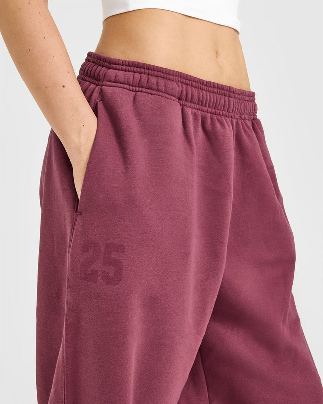 Foundations Oversized Oner 25 Straight Leg Joggers | Burnt Maroon