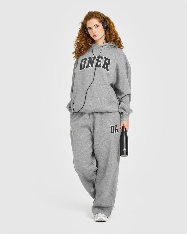 Foundations Oversized Oner 25 Straight Leg Joggers | Charcoal Marl