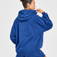 Raw Lounge Oversized Hoodie | Washed Vintage Navy