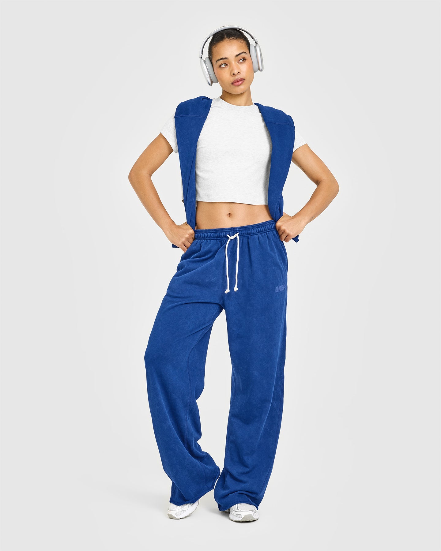 Raw Lounge Wide Leg Joggers | Washed Vintage Navy