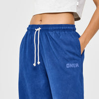 Raw Lounge Wide Leg Joggers | Washed Vintage Navy