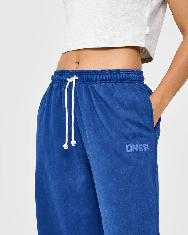Raw Lounge Wide Leg Joggers | Washed Vintage Navy