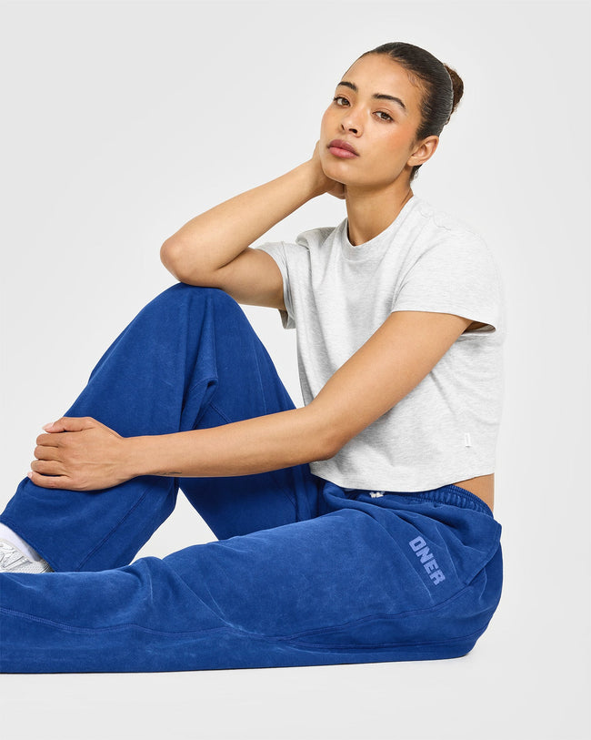 Raw Lounge Wide Leg Joggers | Washed Vintage Navy