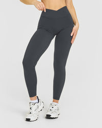 UnifiedMove™ Wrap Leggings White Logo | Coal