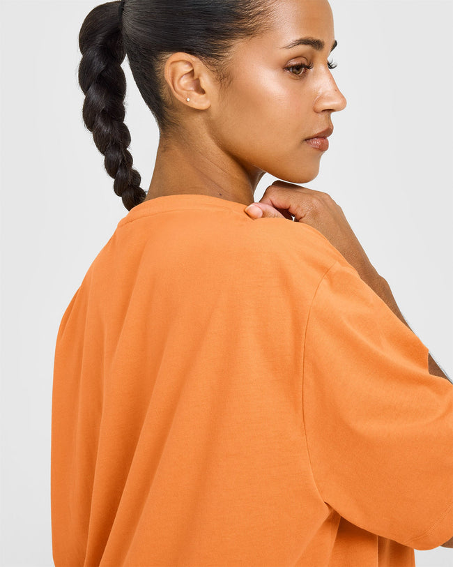 Classic Oversized Lightweight T-Shirt | Apricot Orange