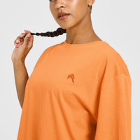 Classic Oversized Lightweight T-Shirt | Apricot Orange