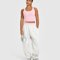 Cotton Fitted Mid Vest | Petal Pink