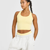 Cotton Fitted Mid Vest | Sherbert Yellow
