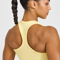 Cotton Fitted Mid Vest | Sherbert Yellow