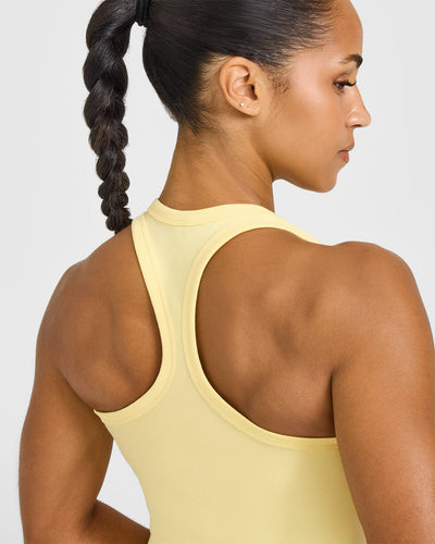 Cotton Fitted Mid Vest | Sherbert Yellow