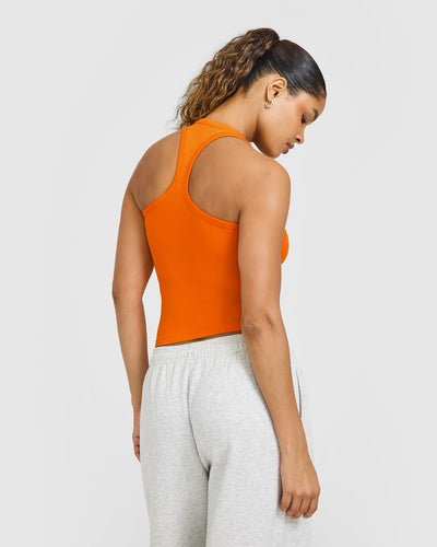 Cotton Fitted Vest | Flame Orange